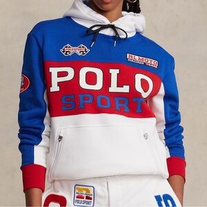 POLO RALPH LAUREN
EMBROIDERED POLO LOGO FLEECE LINED PULLOVER HOODIE Size M $120